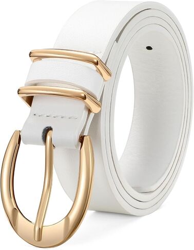 XZQTIVE Women's Leather Belts for Jeans Pants Dresses, Fashion Black Brown Gold Silver Buckle Design in Saudi Arabia