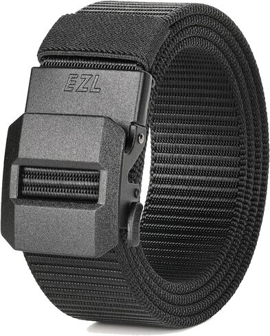 EZL Ratchet Tactical Belt Men Women, 1.5" Nylon Web Work Belt with Automatic Slide Buckle, Adjustable Trim to Fit in Saudi Arabia