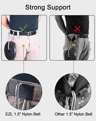 EZL Ratchet Tactical Belt Men Women, 1.5" Nylon Web Work Belt with Automatic Slide Buckle, Adjustable Trim to Fit in Saudi Arabia