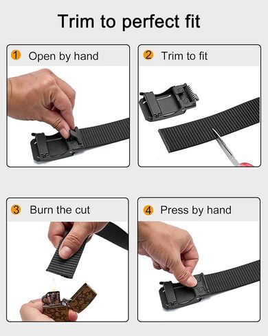 EZL Ratchet Tactical Belt Men Women, 1.5" Nylon Web Work Belt with Automatic Slide Buckle, Adjustable Trim to Fit in Saudi Arabia