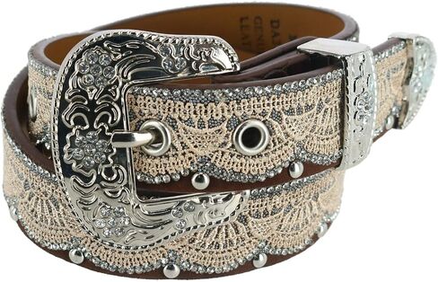 M&F Western 1.25" Lace Overlay Belt in Kuwait
