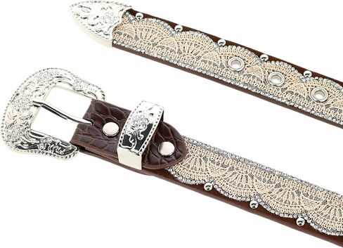 M&F Western 1.25" Lace Overlay Belt in Kuwait