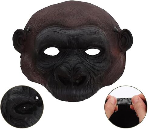 1Pcs Realistic Monkey Mask Funny Gorilla Mask Costume Dress Accessories for Easter Halloween Christmas Party Masquerade Show Cosplay in Kuwait