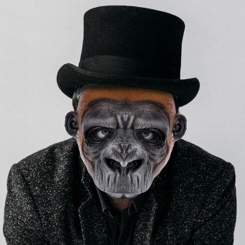 1Pcs Realistic Monkey Mask Funny Gorilla Mask Costume Dress Accessories for Easter Halloween Christmas Party Masquerade Show Cosplay in Kuwait