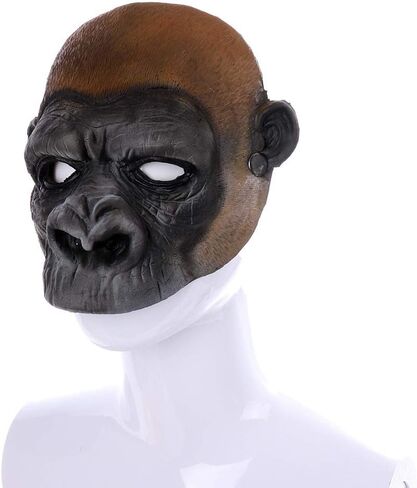 1Pcs Realistic Monkey Mask Funny Gorilla Mask Costume Dress Accessories for Easter Halloween Christmas Party Masquerade Show Cosplay in Kuwait