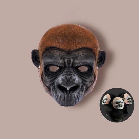 1Pcs Realistic Monkey Mask Funny Gorilla Mask Costume Dress Accessories for Easter Halloween Christmas Party Masquerade Show Cosplay in Kuwait