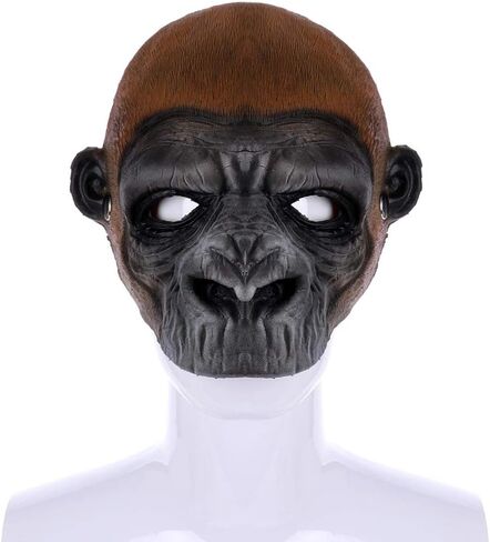 1Pcs Realistic Monkey Mask Funny Gorilla Mask Costume Dress Accessories for Easter Halloween Christmas Party Masquerade Show Cosplay in Kuwait