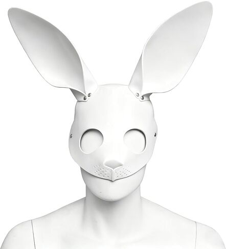 Leather Bunny Mask Half Face Rabbit Ears Mask for Women's Halloween Masquerade Party in Kuwait