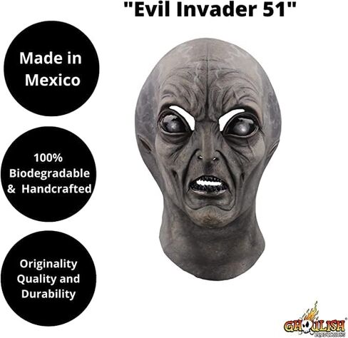 Ghoulish Productions Evil Invader 51 Halloween Latex Mask in Kuwait