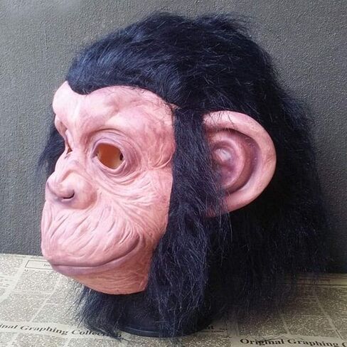 Monkey Mask Animal Gorilla Black Chimp Headwear Novelty Halloween Costumes Orangutan Full Head Masks Adult Teens Creepy Cosplay Costume Party Props in Saudi Arabia