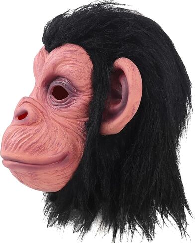 Monkey Mask Animal Gorilla Black Chimp Headwear Novelty Halloween Costumes Orangutan Full Head Masks Adult Teens Creepy Cosplay Costume Party Props in Saudi Arabia