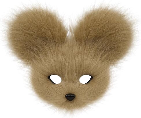 COSYEARS Faux Fur Animal Mouse Mask Plush Half Face for Masquerade Carnival Party Costume Accessories in Kuwait