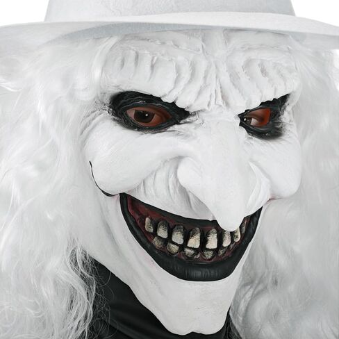 Scary Witch Mask Set, Pointed Nose, Evil Grin, Realistic Texture, Latex Material, One Size. in Saudi Arabia