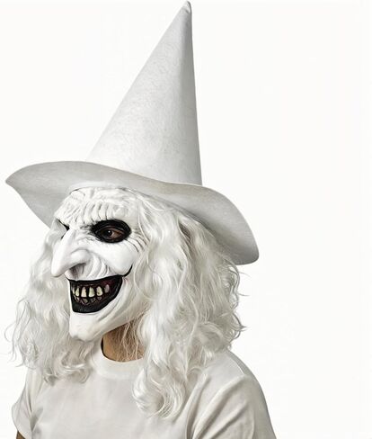 Scary Witch Mask Set, Pointed Nose, Evil Grin, Realistic Texture, Latex Material, One Size. in Saudi Arabia