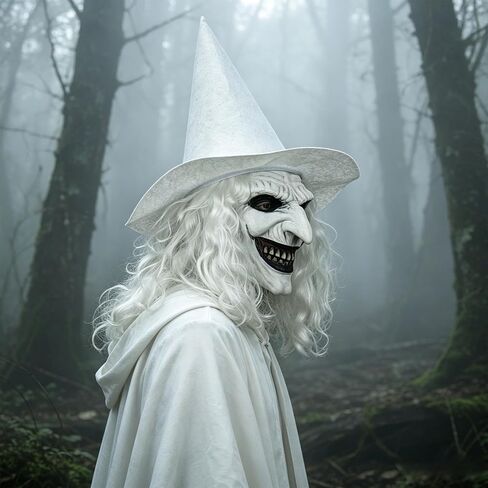 Scary Witch Mask Set, Pointed Nose, Evil Grin, Realistic Texture, Latex Material, One Size. in Saudi Arabia