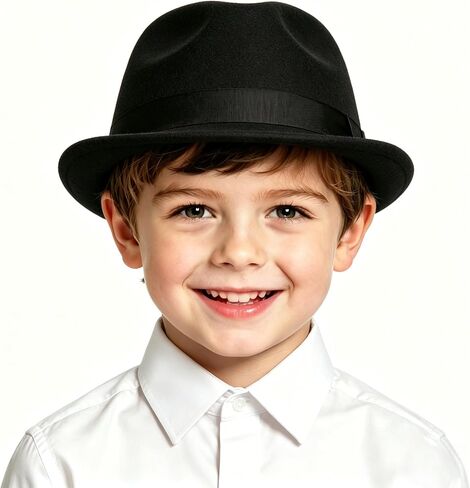 Kids Fedora Hat Classic Dress Hat for Girls Boy Fedora Hats for Kid Felt Cap in Saudi Arabia