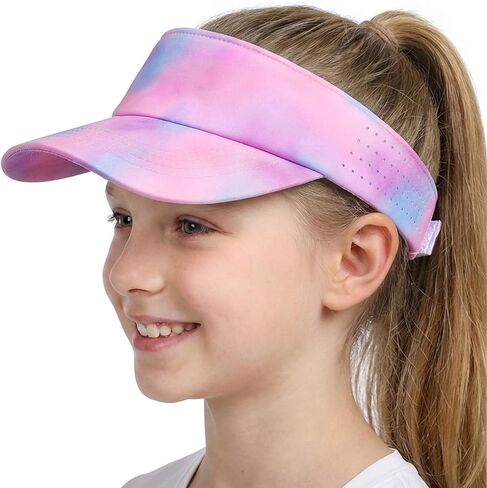 Kids Sun Visor Hat for Girls Boys Lightweight Quick Drying Summer Sports Hat for Runninig Tennis Golf Age 3-14 in Kuwait