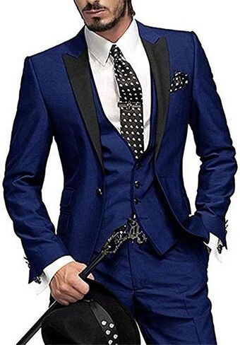 One Button 3 Pieces Formal Wedding Suits Notch Lapel Men Suits Groom Tuxedos in Saudi Arabia