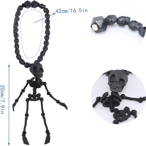 2Pcs Black Skeleton Magnetic Curtain Tieback Halloween Curtain Holdbacks Wall Curtain Ties for Halloween Decor in Saudi Arabia
