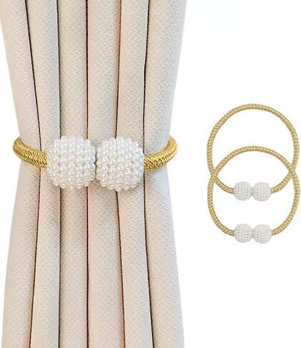 8 Pack Magnetic Curtain Tiebacks, Curtain Tiebacks Buckles Holdbacks Holders Hooks Clip for Home Decorative Curtain (Gold) in Saudi Arabia