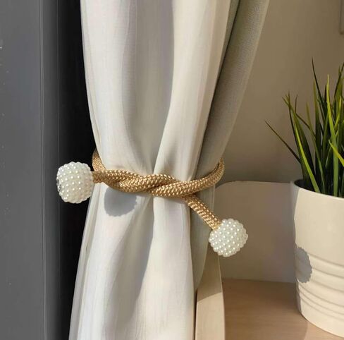 8 Pack Magnetic Curtain Tiebacks, Curtain Tiebacks Buckles Holdbacks Holders Hooks Clip for Home Decorative Curtain (Gold) in Saudi Arabia