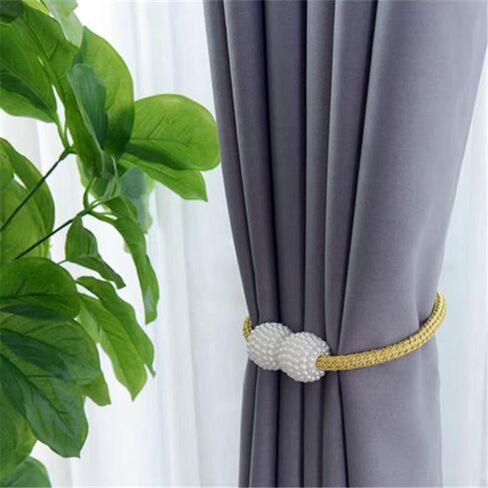 8 Pack Magnetic Curtain Tiebacks, Curtain Tiebacks Buckles Holdbacks Holders Hooks Clip for Home Decorative Curtain (Gold) in Saudi Arabia