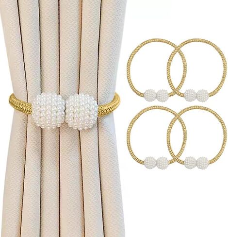 8 Pack Magnetic Curtain Tiebacks, Curtain Tiebacks Buckles Holdbacks Holders Hooks Clip for Home Decorative Curtain (Gold) in Saudi Arabia
