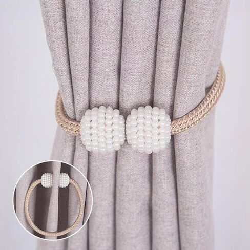 8 Pack Magnetic Curtain Tiebacks, Curtain Tiebacks Buckles Holdbacks Holders Hooks Clip for Home Decorative Curtain (Gold) in Saudi Arabia