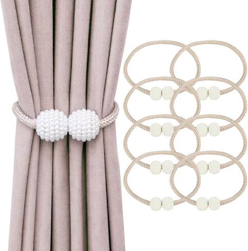 8 Pack Magnetic Curtain Tiebacks, Curtain Tiebacks Buckles Holdbacks Holders Hooks Clip for Home Decorative Curtain (Gold) in Saudi Arabia