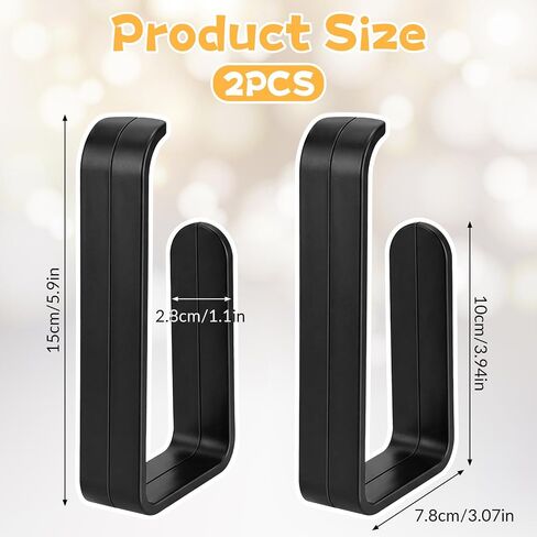 Grevosea 2 Pack Adhesive Curtain Holdbacks No Drill Curtain Tiebacks Curtain Holders for Wall Drapes Window Treatment Curtain Hooks for Home Office Decor (Black) in Kuwait