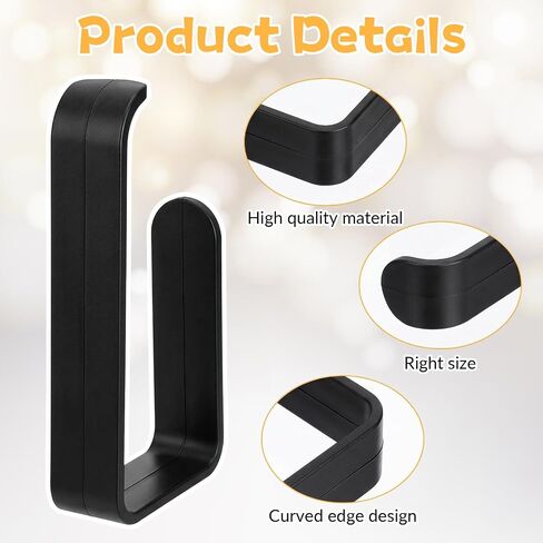 Grevosea 2 Pack Adhesive Curtain Holdbacks No Drill Curtain Tiebacks Curtain Holders for Wall Drapes Window Treatment Curtain Hooks for Home Office Decor (Black) in Kuwait