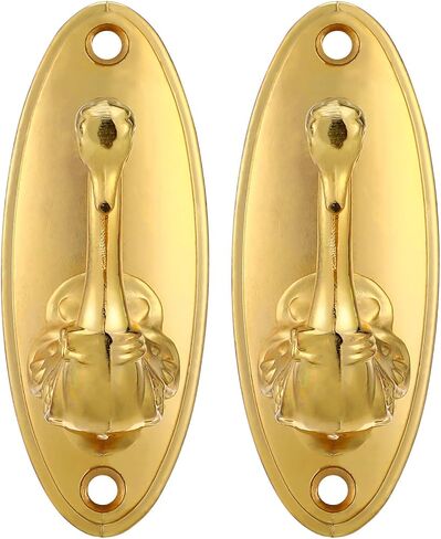 Toyvian Gold Curtain Holdbacks, Decorative Swan Drapery Tiebacks Vintage Zinc Alloy Curtain Hooks Wall Mounted Elegant Window Treatment Hardware for Home Office in Kuwait
