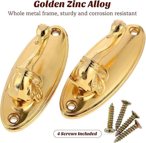 Toyvian Gold Curtain Holdbacks, Decorative Swan Drapery Tiebacks Vintage Zinc Alloy Curtain Hooks Wall Mounted Elegant Window Treatment Hardware for Home Office in Kuwait