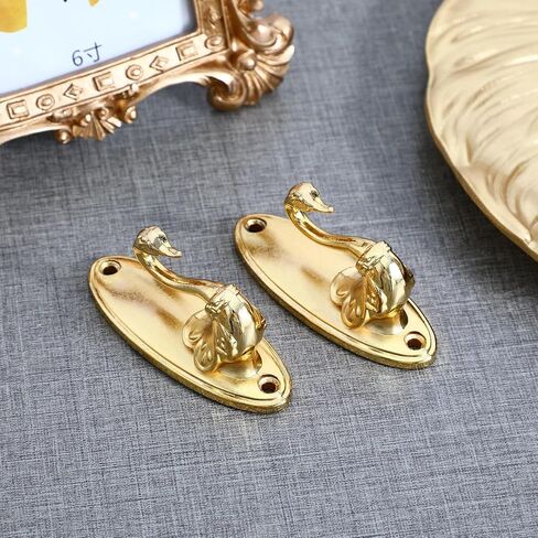 Toyvian Gold Curtain Holdbacks, Decorative Swan Drapery Tiebacks Vintage Zinc Alloy Curtain Hooks Wall Mounted Elegant Window Treatment Hardware for Home Office in Kuwait