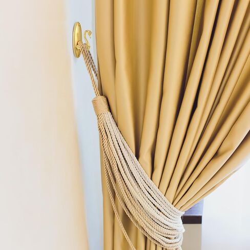 Toyvian Gold Curtain Holdbacks, Decorative Swan Drapery Tiebacks Vintage Zinc Alloy Curtain Hooks Wall Mounted Elegant Window Treatment Hardware for Home Office in Kuwait