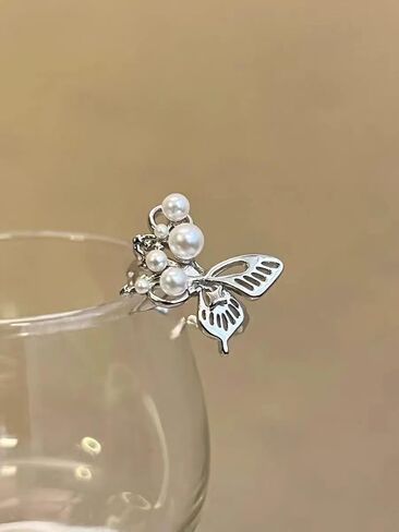Elegant Bow Knot Pearl Rings for Women s Adjustable Opening Butterfly Tie Open Statement Ring Promise Engagement Rings Anniversary Wedding Band Jewelry s in Saudi Arabia