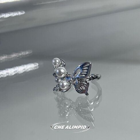 Elegant Bow Knot Pearl Rings for Women s Adjustable Opening Butterfly Tie Open Statement Ring Promise Engagement Rings Anniversary Wedding Band Jewelry s in Saudi Arabia