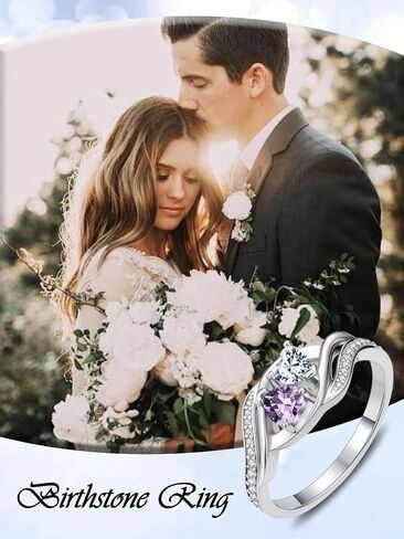 Rings for Women Amethyst Diamond Rings February April Birthstone Branch Statement Promise Band Rings Anniversary Jewelry Bridal Wedding Engagement Eternity Valentine's Mothers Day Birthday Gifts for Her Wife in Saudi Arabia