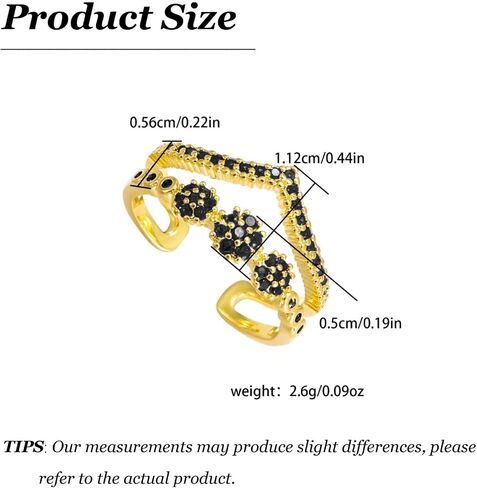 Crown Flower Ring Statement Boho Gold Adjustable Jewelry Cubic Zirconia Rings Engagement Wedding Ring Stack Anniversary Birthday Gifts for Women in Kuwait