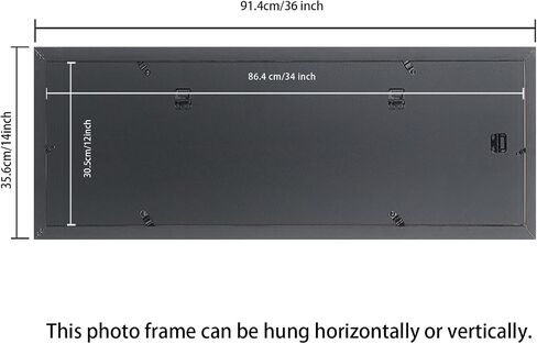 12x34 Panoramic Picture Frame Black Solid Wood, Suitable for Photo/Painting/Poster/Puzzle (S23B1234) in Saudi Arabia