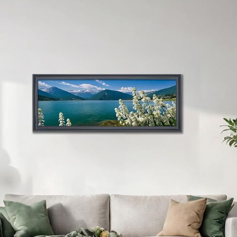 12x34 Panoramic Picture Frame Black Solid Wood, Suitable for Photo/Painting/Poster/Puzzle (S23B1234) in Saudi Arabia