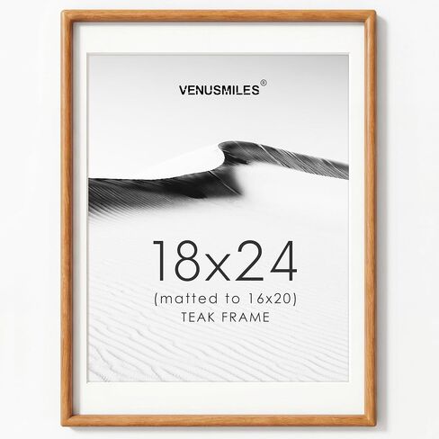 16 x 20 Picture Frame, USA-Sourced Natural Walnut Wood Photo Frame with Tempered Glass, Handcrafted Rounded Corner 16x20 Wooden Frame Matted to 11x14 Photos, Horizontal or Vertical Wall Mounting in Saudi Arabia