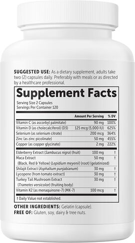 Micro Ingredients Zinc for Men 50 mg Per Serving, 240 Capsules | 11-in-1 Chelated Zinc Picolinate with Shilajit, Maca, Lycopene, Vitamin C, D3K2, Selenium & Copper | Filler Free & Gluten Free Non-GMO in Kuwait