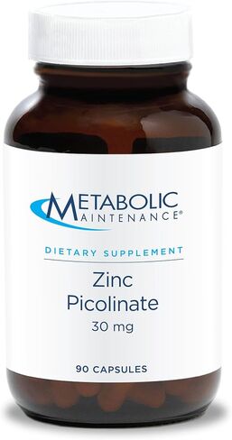 Metabolic Maintenance Zinc Picolinate - Supports Healthy Immune System - Delivers 30 mg of Zinc - Highly Bioavailable Superior Absorption - Vegetarian & Hypoallergenic - 90 Servings - 90 Capsules in Saudi Arabia