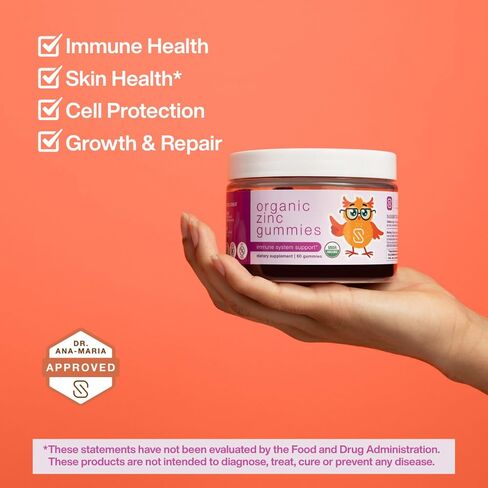 Organic Zinc Gummies by Dr. Ana Maria Temple | Supports Healthy Immune Function & Skin Health | USDA Certified Organic | Gentle, Highly Absorbable Zinc Citrate Form | 60 Gummies in Saudi Arabia