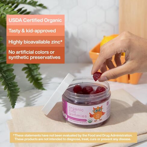 Organic Zinc Gummies by Dr. Ana Maria Temple | Supports Healthy Immune Function & Skin Health | USDA Certified Organic | Gentle, Highly Absorbable Zinc Citrate Form | 60 Gummies in Saudi Arabia