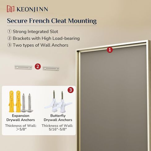 Keonjinn 16" x 24" Brushed Nickel Framed Mirror, Silver Bathroom Mirrors Beveled Edge, Decorative Aluminum Alloy Frame, Tempered Glass, Shatterproof, Modern Farmhouse Rectangular Mirror for Hallway in Saudi Arabia