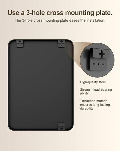 22" x 30" Bathroom Mirror Black Bathroom Mirrors for Over Sink Modern Bathroom Vanity Mirror for Bedroom Entryway or Living, Metal Framed HD Tempered Glass Room Horizontal or Vertical in Kuwait
