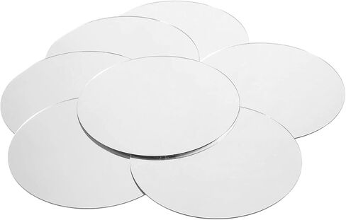 6 Pack Small Mirrors for Crafts 4 Inch Small Round Mirror Self Adhesive Acrylic Mirror for Wall Home Living Room Bedroom Table Centerpieces Wedding DIY Decor(4in/10cm) in Kuwait