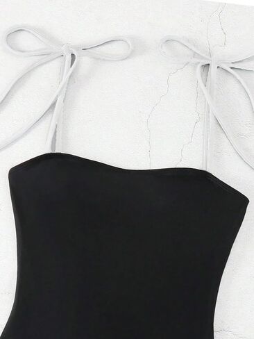 Womens Backless Colorblock Spaghetti Strap Monokini Swimsuit - Sexy One-Piece Bathing Suit for Beach & Vacation in Kuwait